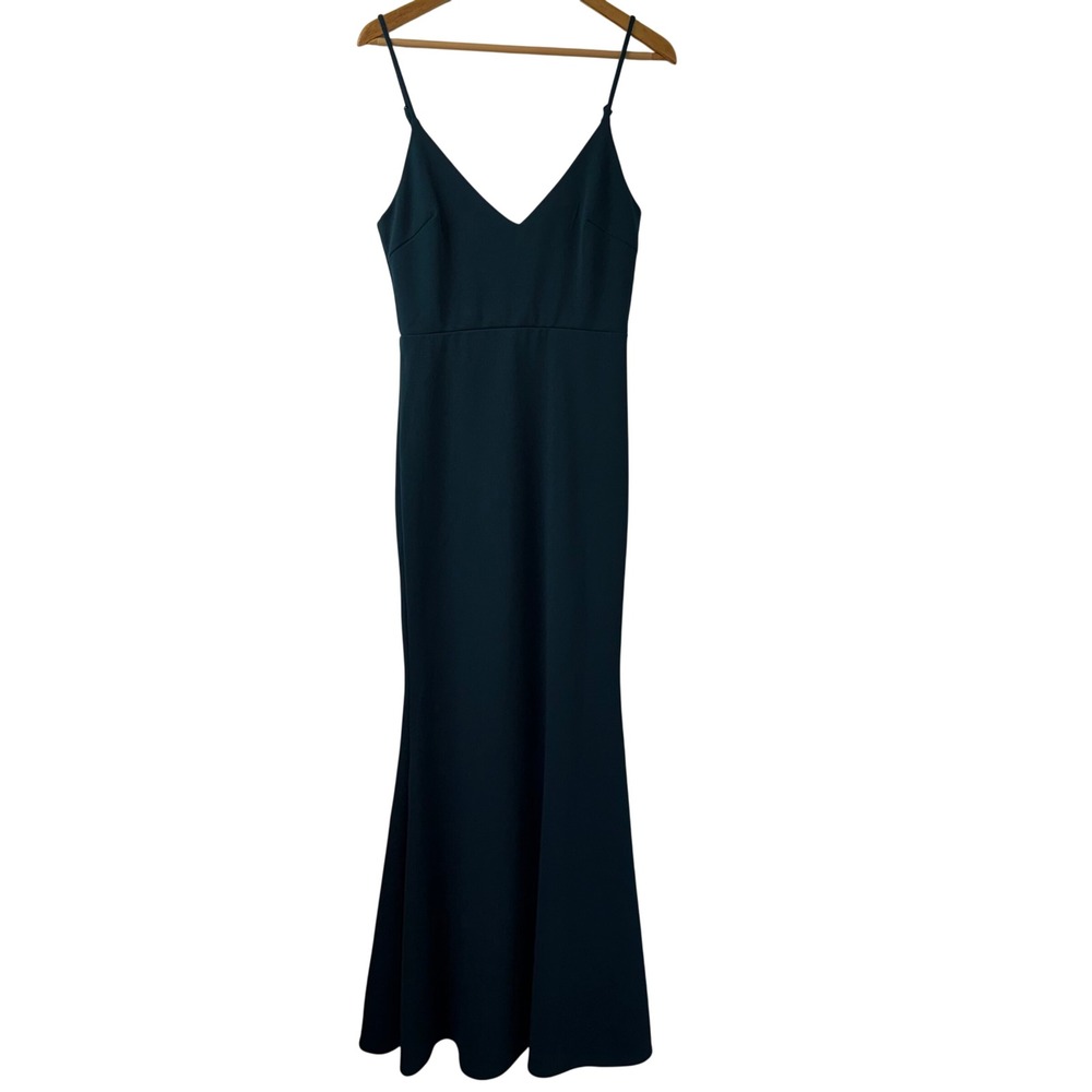 Lulus Teal Satin Maxi Dress Slip Bias Cut Mermaid Formal Wedding Guest M Prom - Picture 4 of 11